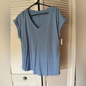 Talbots Light Blue Short Sleeve V-Neck Tee